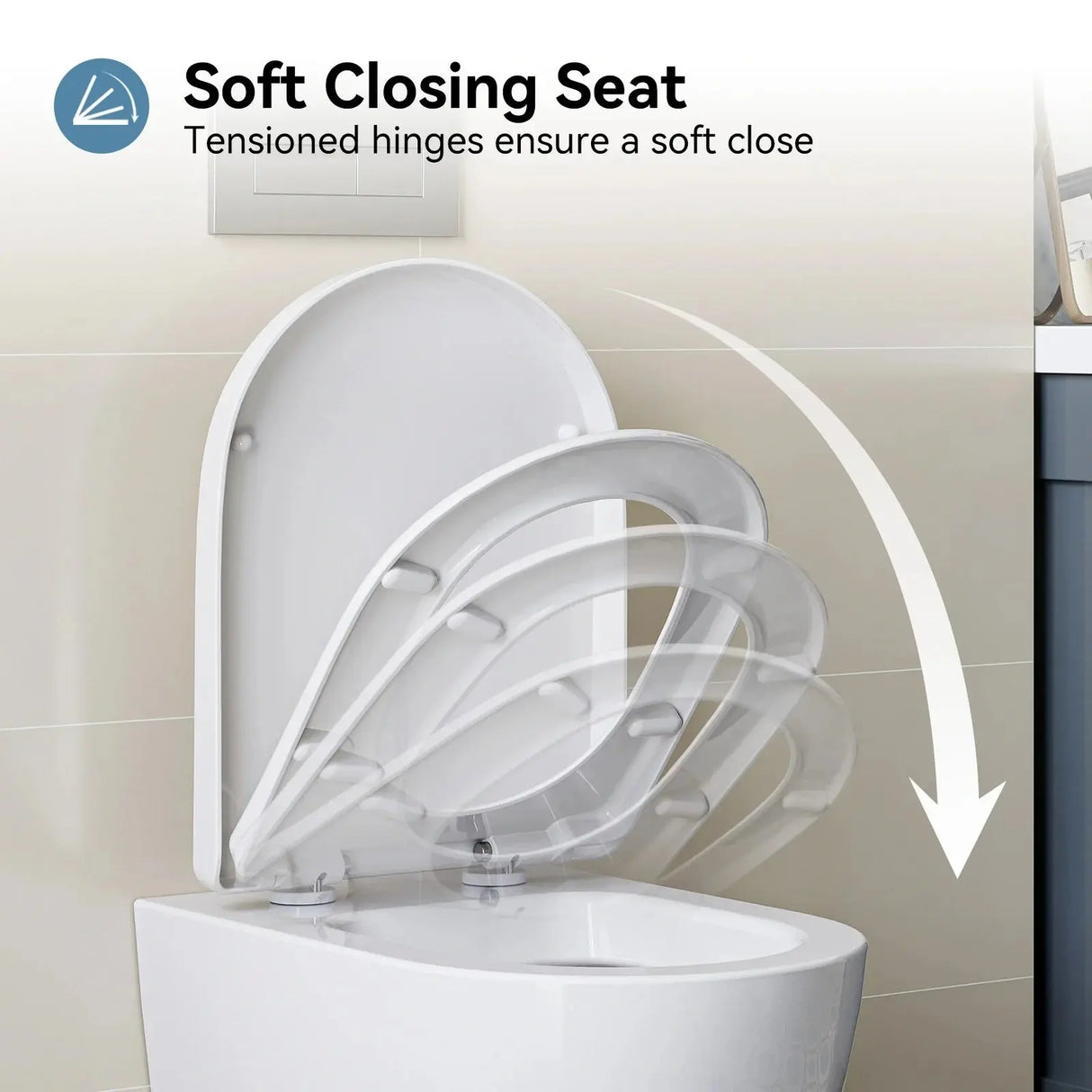 HOROW TG03W Wall-Mounted Toilet with Skirted Trapway & Powerful Flush