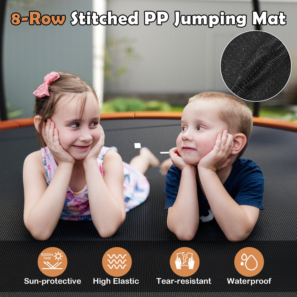 10FT Outdoor Trampoline Heavy-Duty Recreational Trampoline with Safety Enclosure Net