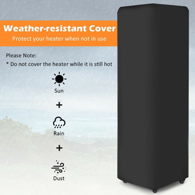 41K BTU Outdoor Propane Gas Patio Heater W/ Lockable Wheels