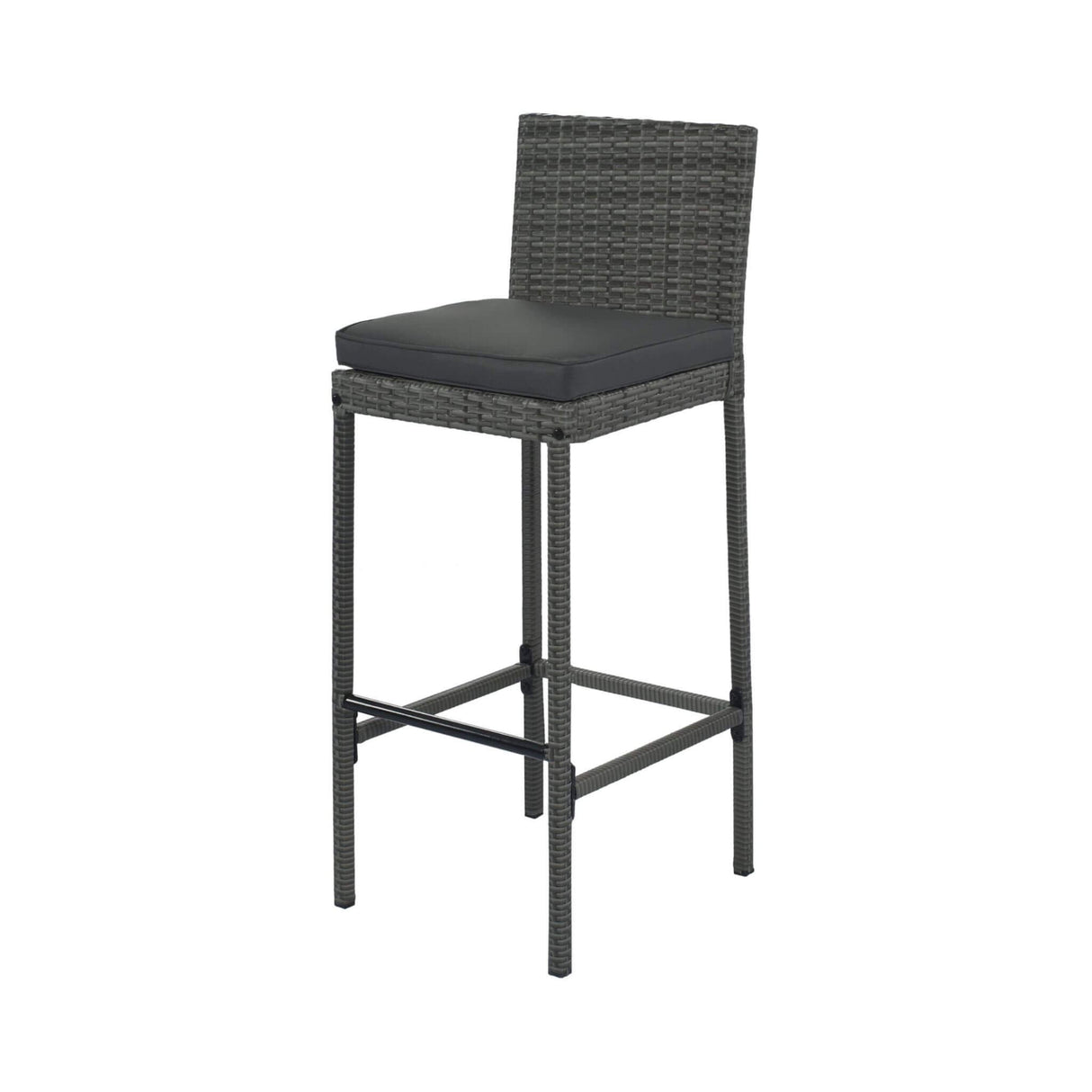 Alora 5-Piece Wicker Patio Bar Set With Cushions & Acacia Table (SAK26801)