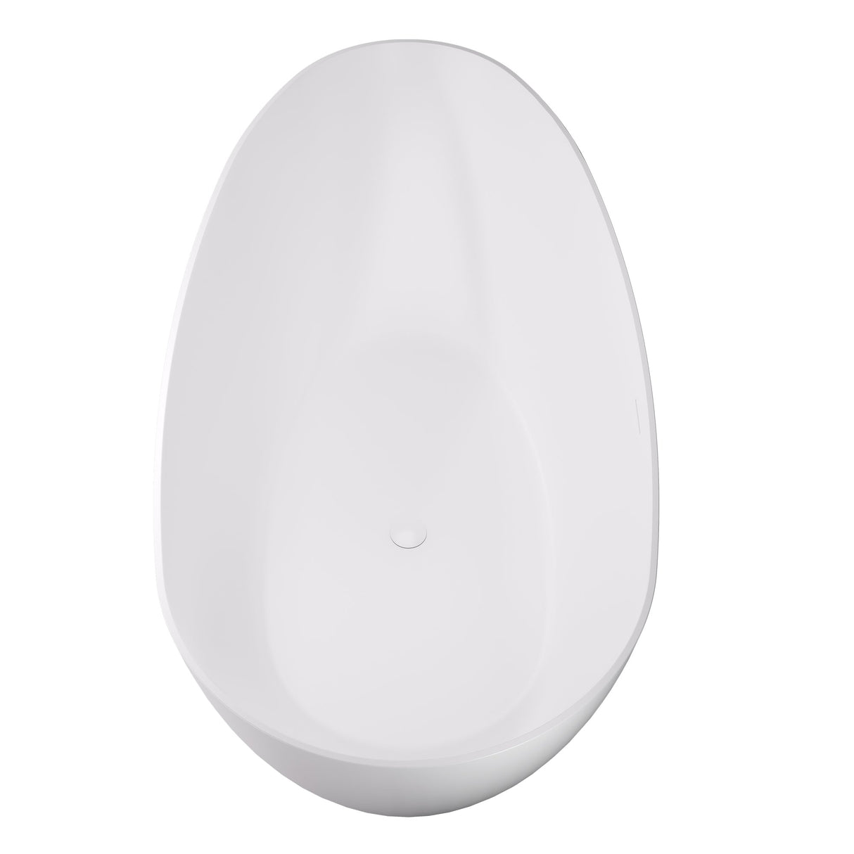 Giotto Solid Surface Soaking Bathtub in Matte White with Matte White Drain and Integrated Overflow