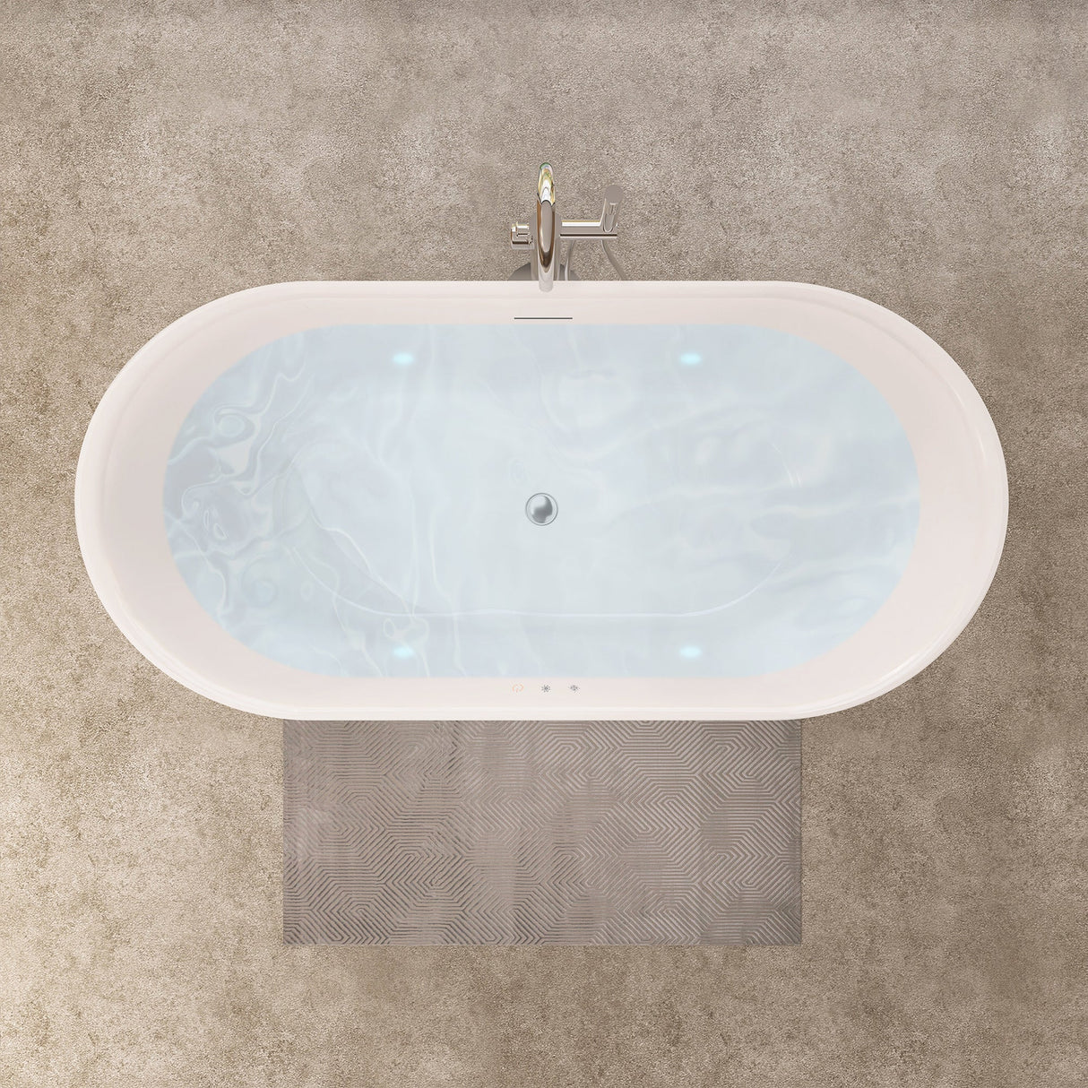 Clarity&main 67" x 32" Flatbottom Freestanding Acrylic Soaking Bathtub in Glossy White with Drain and Integrated Overflow