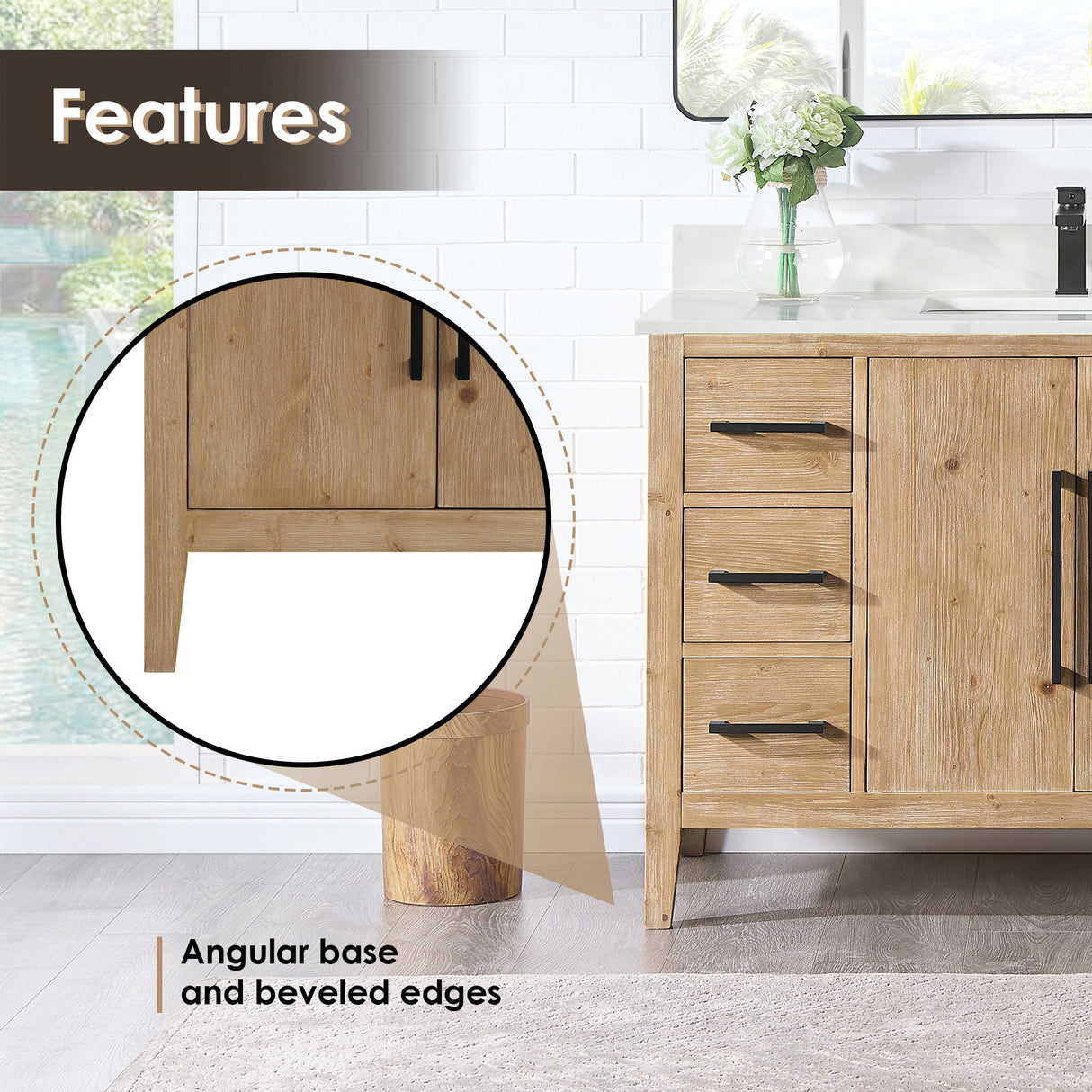 Laurel 36"/48"/60"/72" single/double vanity cabinet without top
