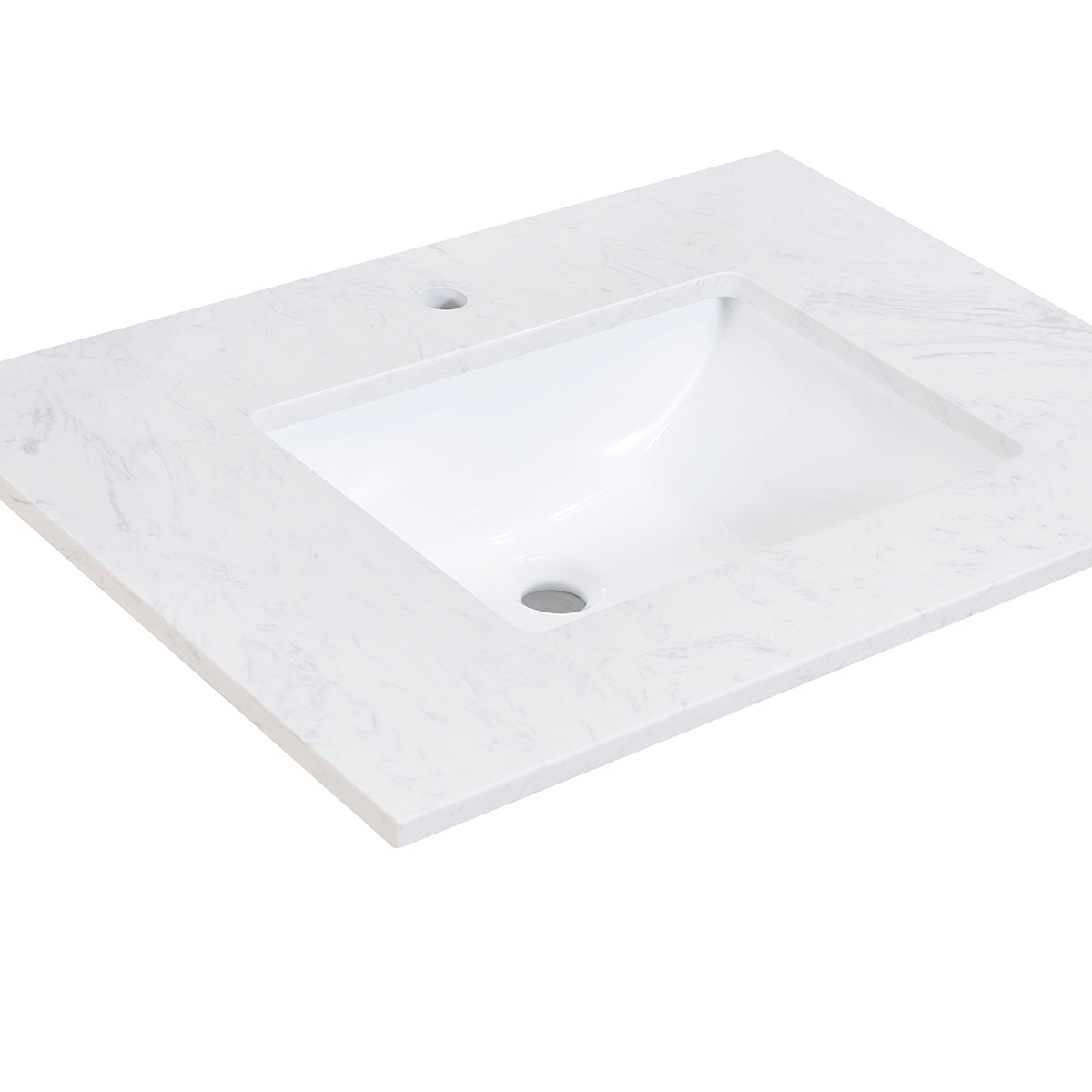 Salerno Single Sink Bathroom Vanity Countertop in Aosta White