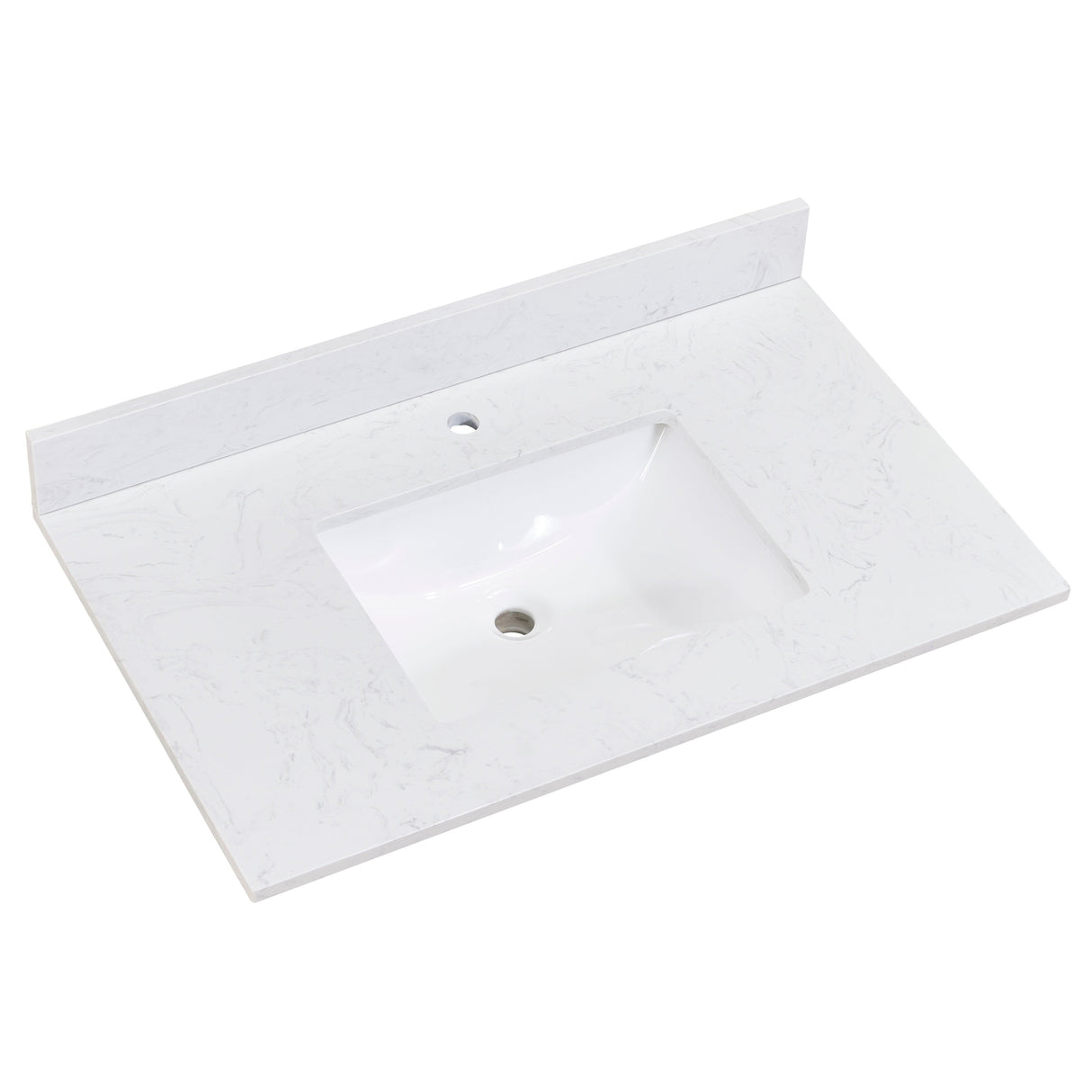 Salerno Single Sink Bathroom Vanity Countertop in Aosta White