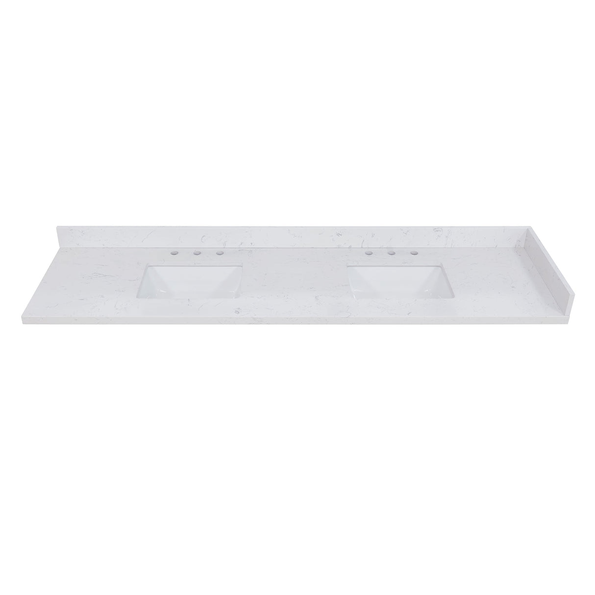 Caorle Stone effects Single Sink Vanity Top in Snow White with White Sink