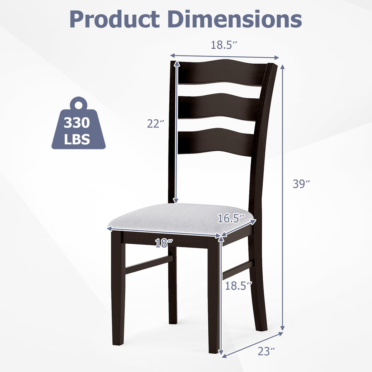 Farmhouse Dining Chairs Set of 2 Modern Kitchen Chairs with Elegant Hollowed backrest-Gray