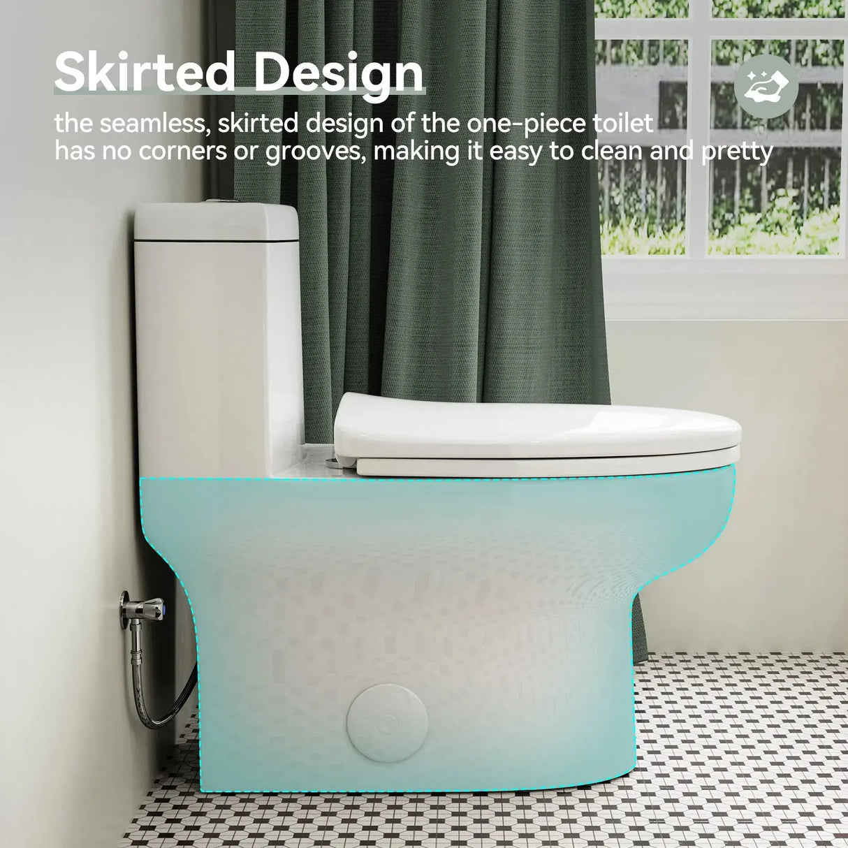 HOROW Dual Flush Toilet 12 Inch Rough In Toilet Model 76D