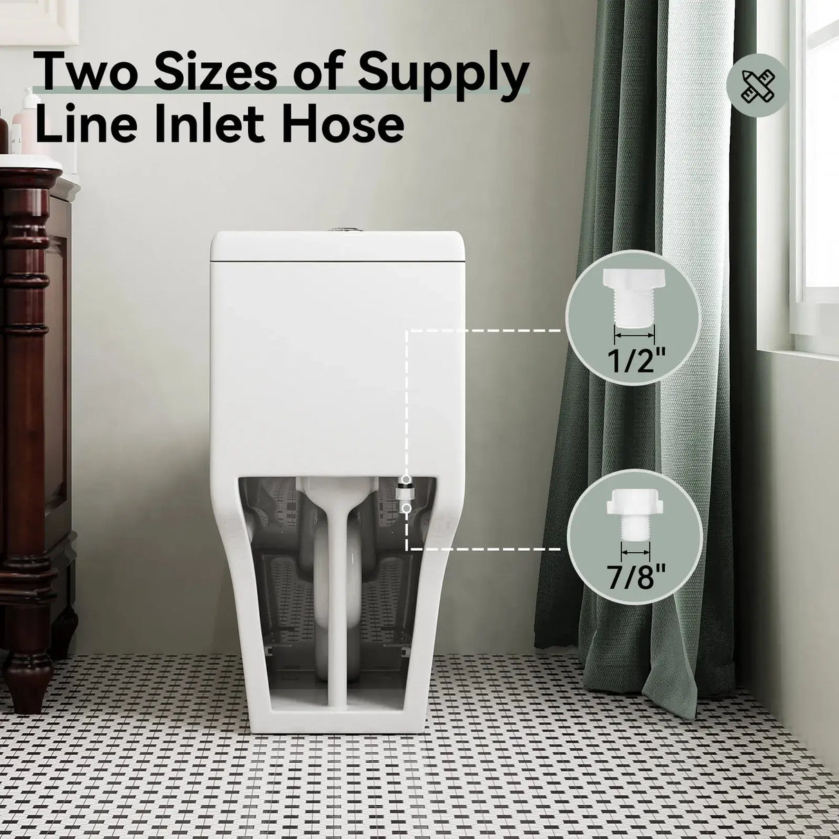 HOROW Dual Flush Toilet 12 Inch Rough In Toilet Model 76D
