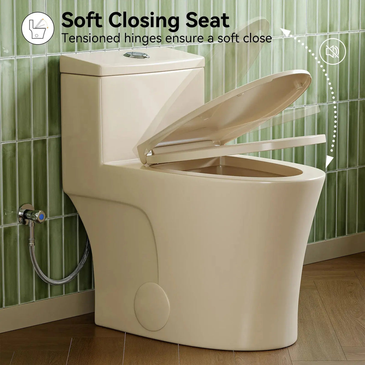 HOROW T0338WBC Biscuit Color One-Piece ADA Toilet