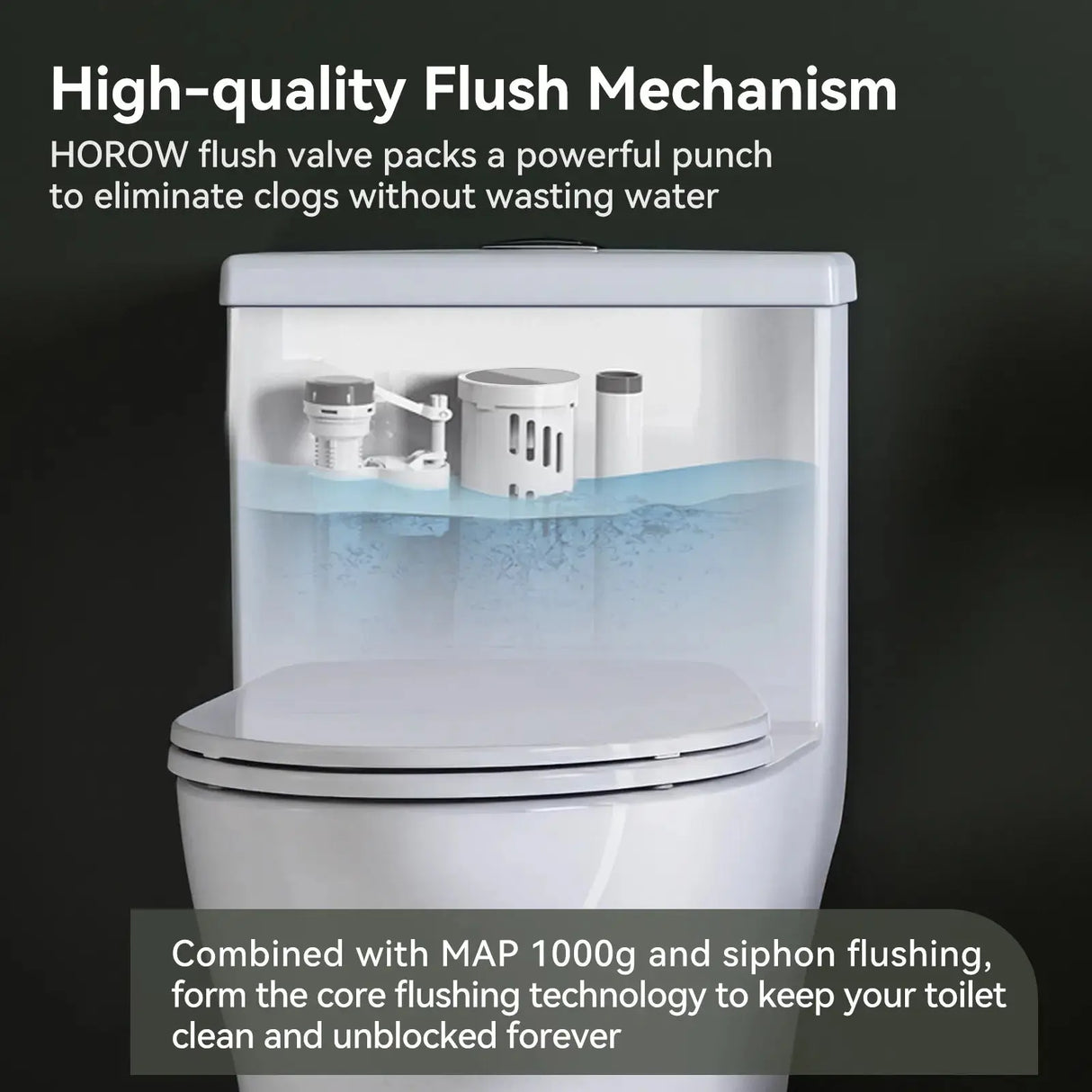 HOROW One Piece Toilet ADA Toilet Height 17.3 Inch Model T0350W