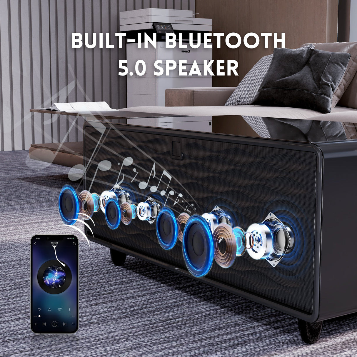 Livtab LT90 FreezerX Smart Coffee Table with Fridge and Freezer