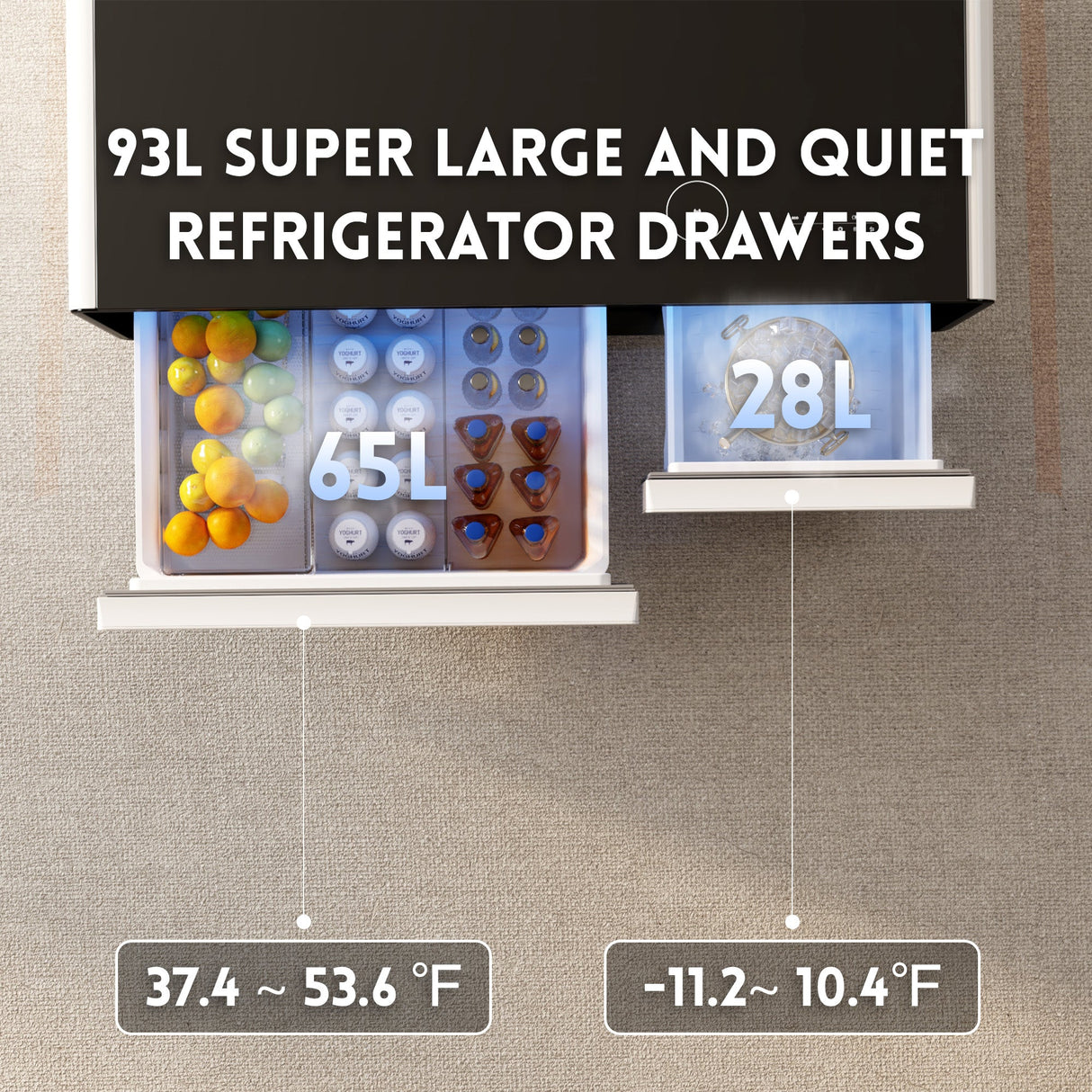 Livtab LT90 FreezerX Smart Coffee Table with Fridge and Freezer