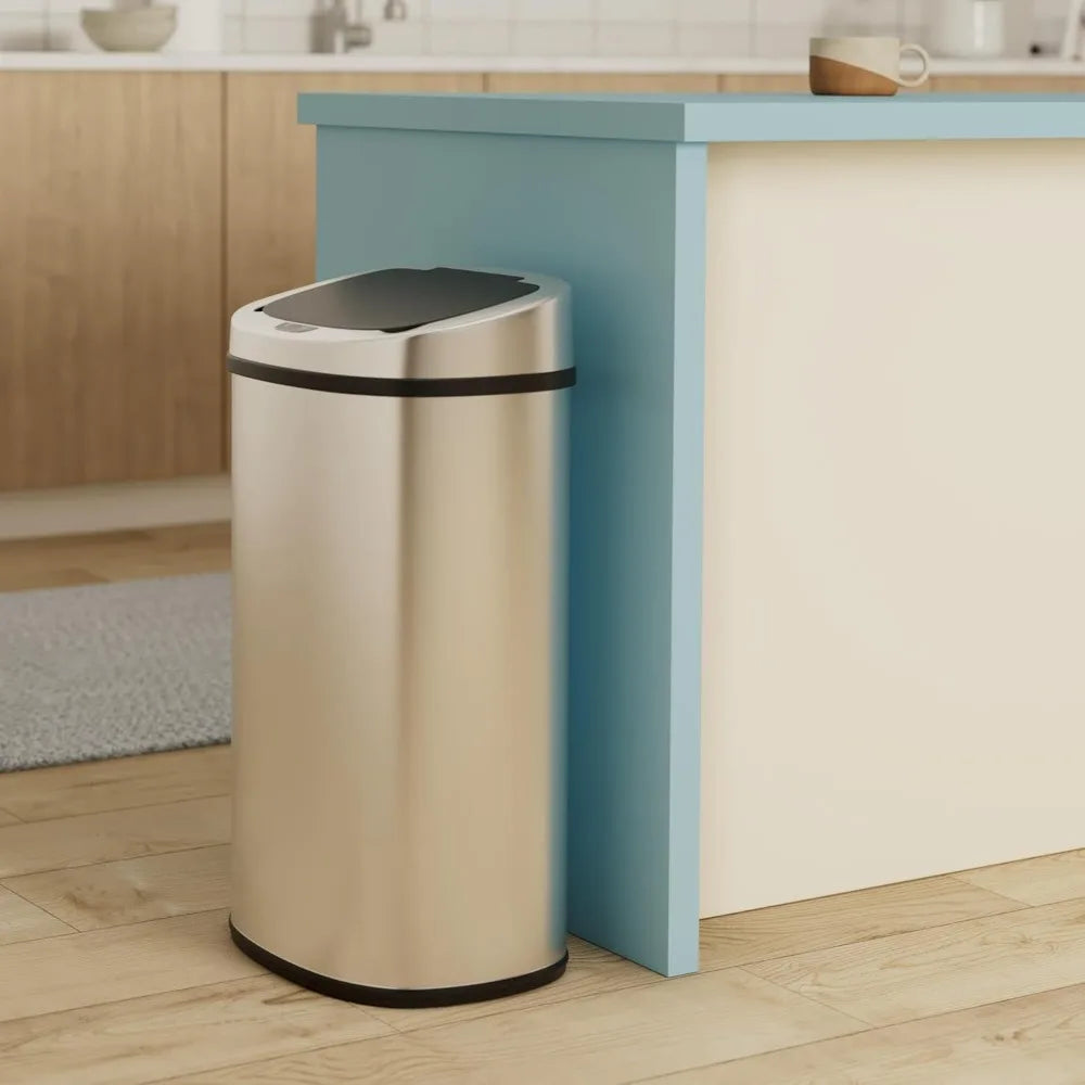 13 Gallon 50 Liter Kitchen Trash Can with Touch-Free & Motion Sensor