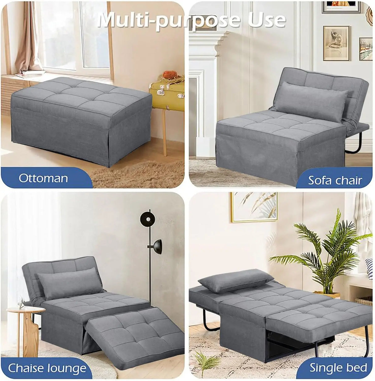 Convertible Sofa Bed 4-in-1 Multi-Functional Futon