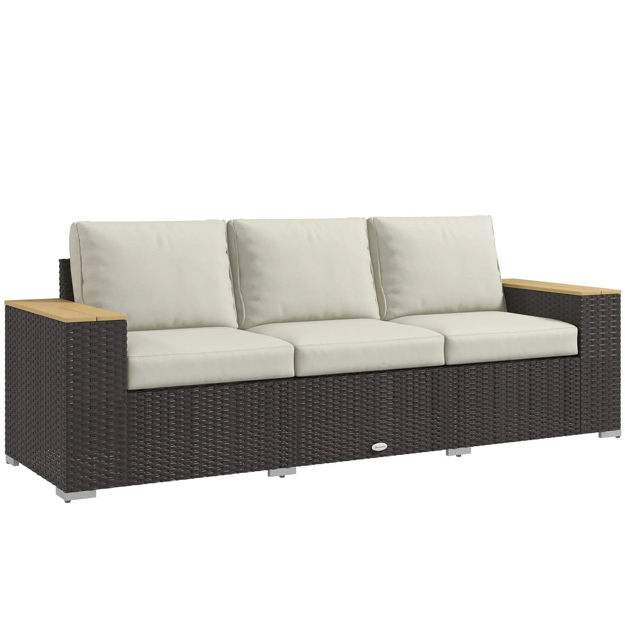 3-Seater Outdoor Patio Sofa with Cushions