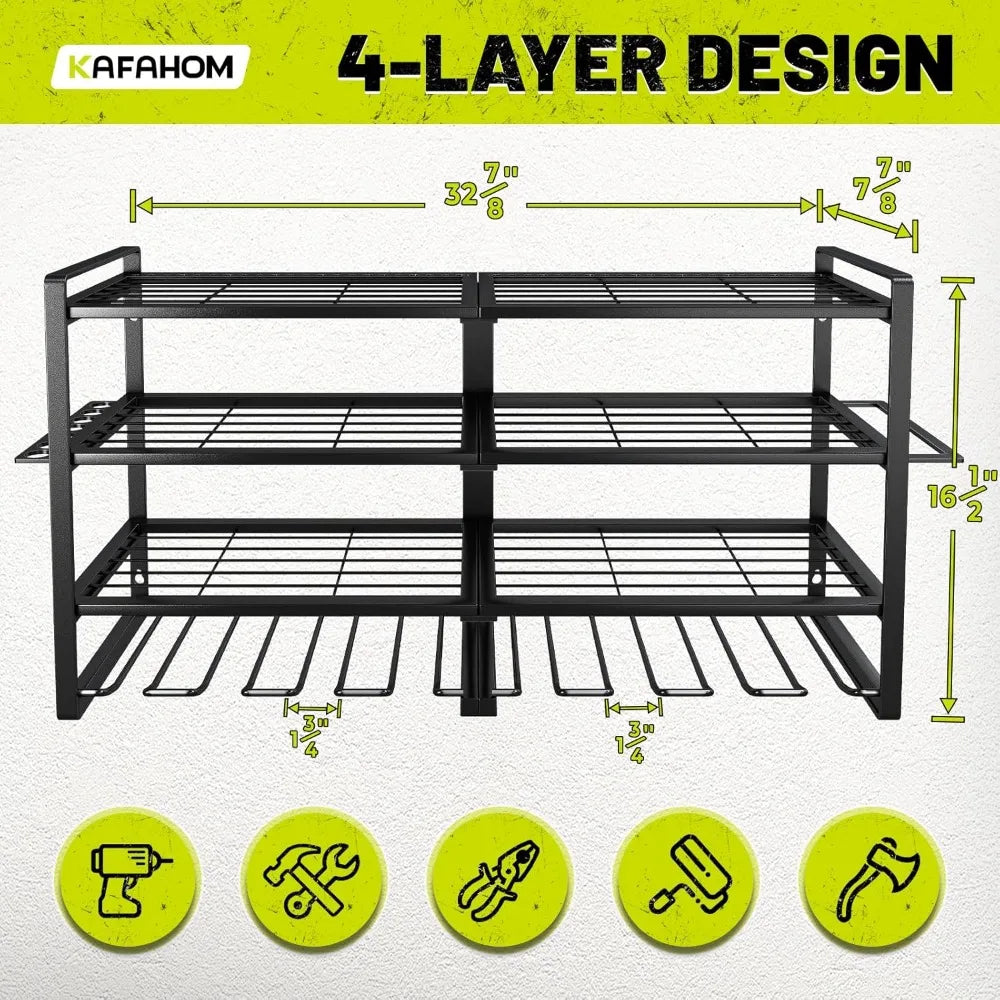 4 Layer Heavy Duty Metal Power Tool Storage Rack