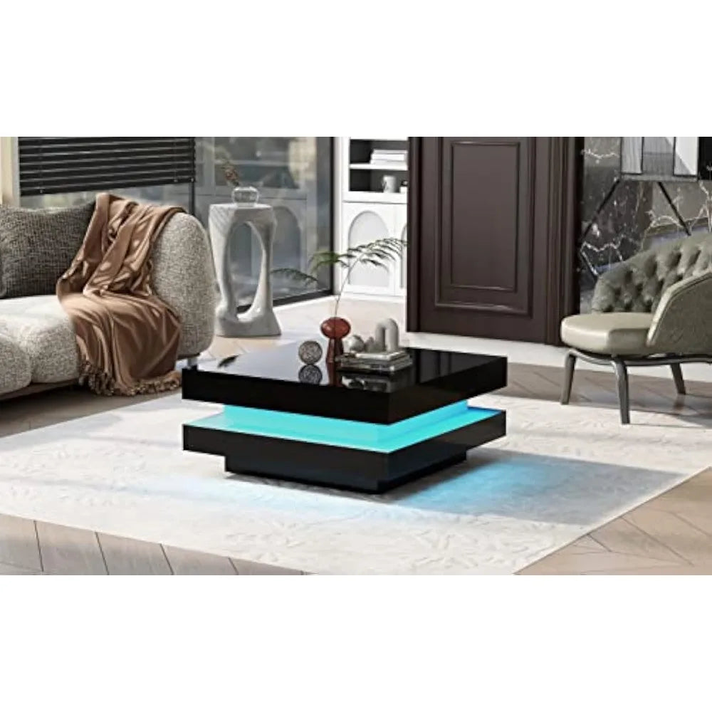 Black LED Coffee Table