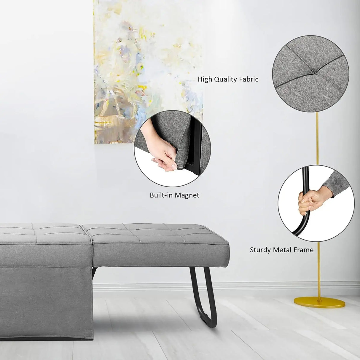 Convertible Sofa Bed 4-in-1 Multi-Functional Futon