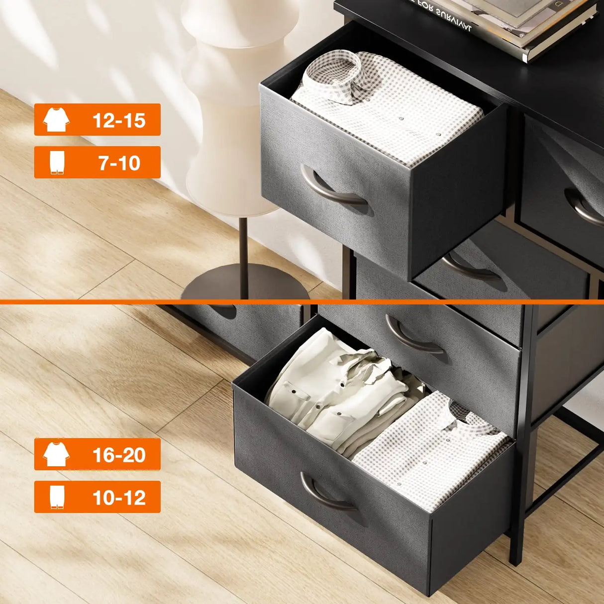 Fabric Dresser for Bedroom 9 Drawer