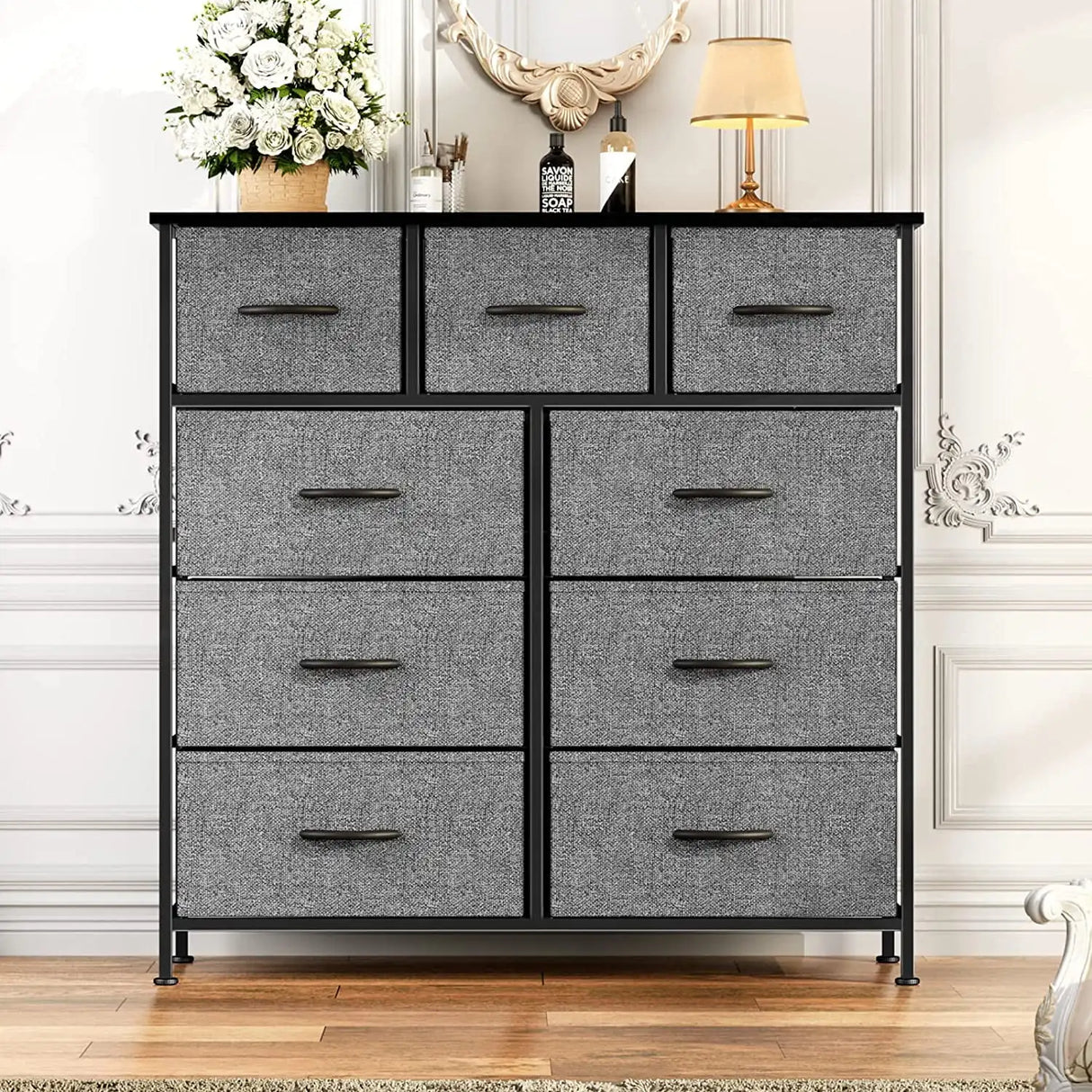 Fabric Dresser for Bedroom 9 Drawer