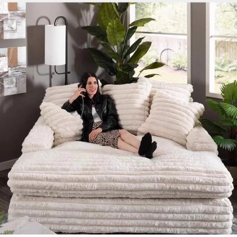 Vacuum Compression Thick Strip Large Sofa Bed