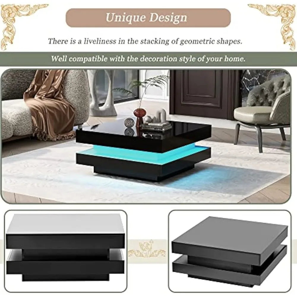 Black LED Coffee Table