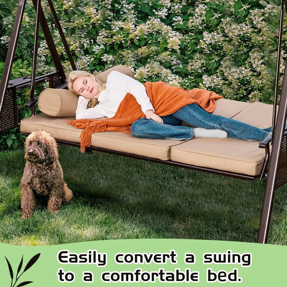 Oversized Outdoor Porch Swing with Hardtop