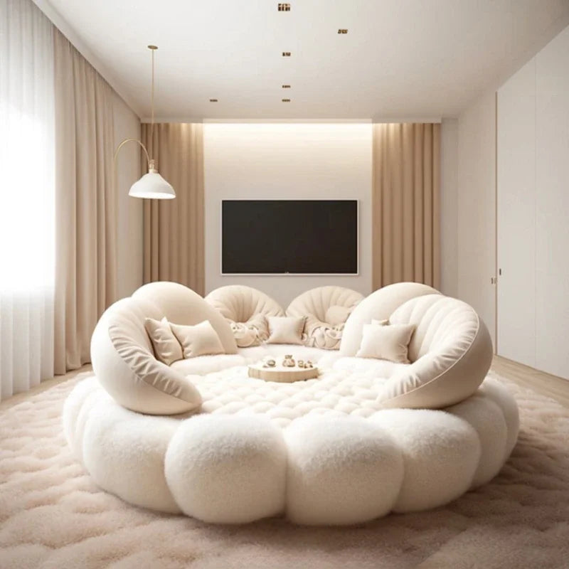 Round Aesthetics Soft Bed Frame