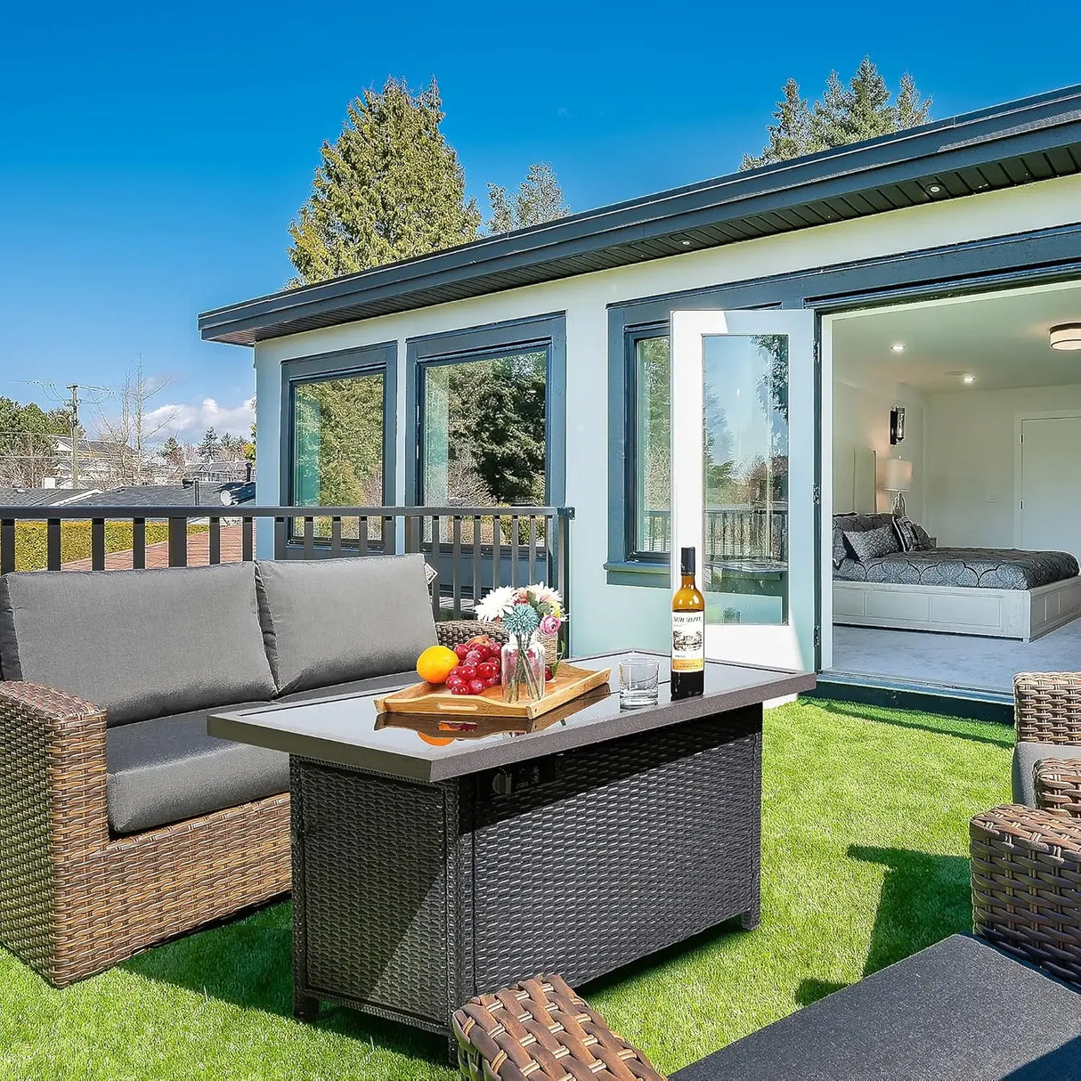 Propane Fire Pits with Glass Wind Guard