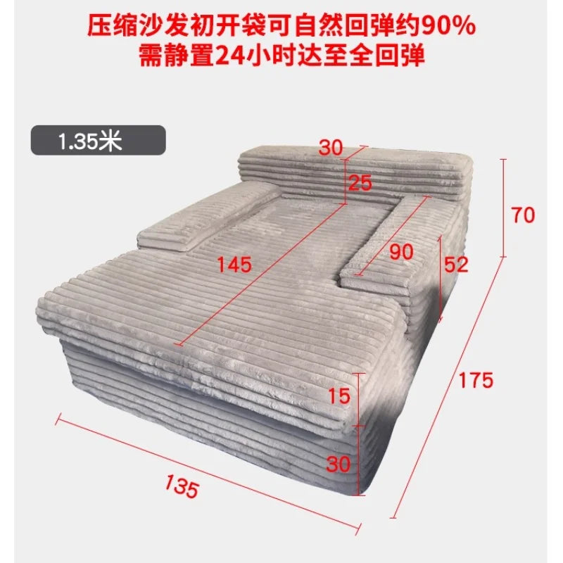 Vacuum Compression Thick Strip Large Sofa Bed
