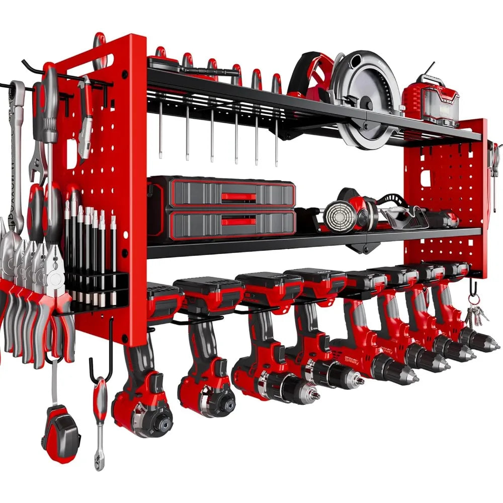Red Tool Organizer Wall Mount Storage Rack