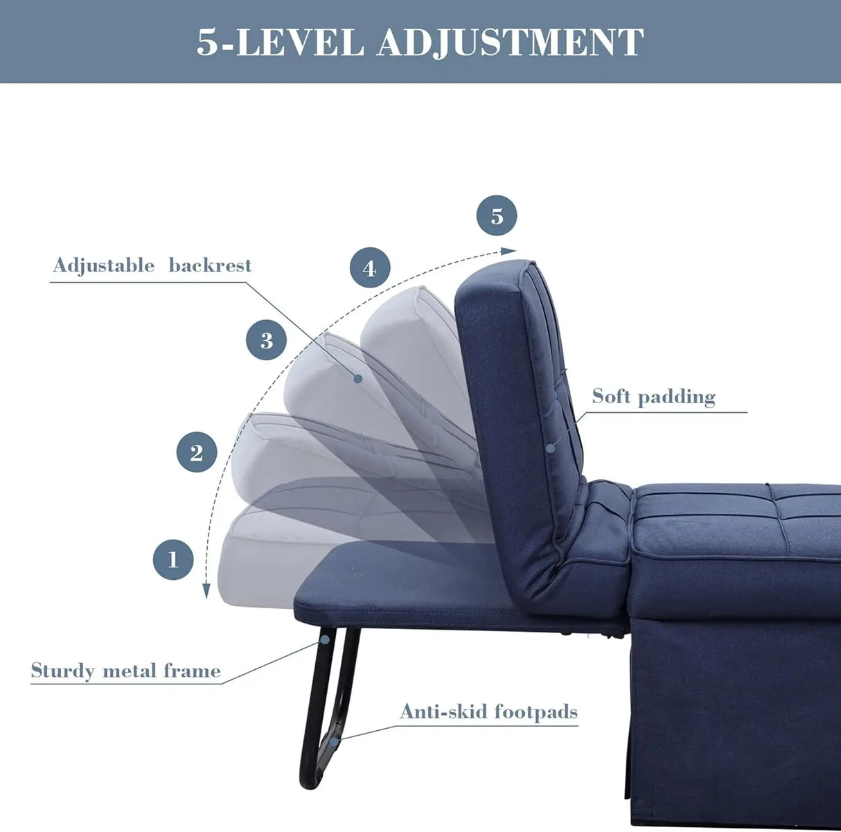 Convertible Sofa Bed 4-in-1 Multi-Functional Futon