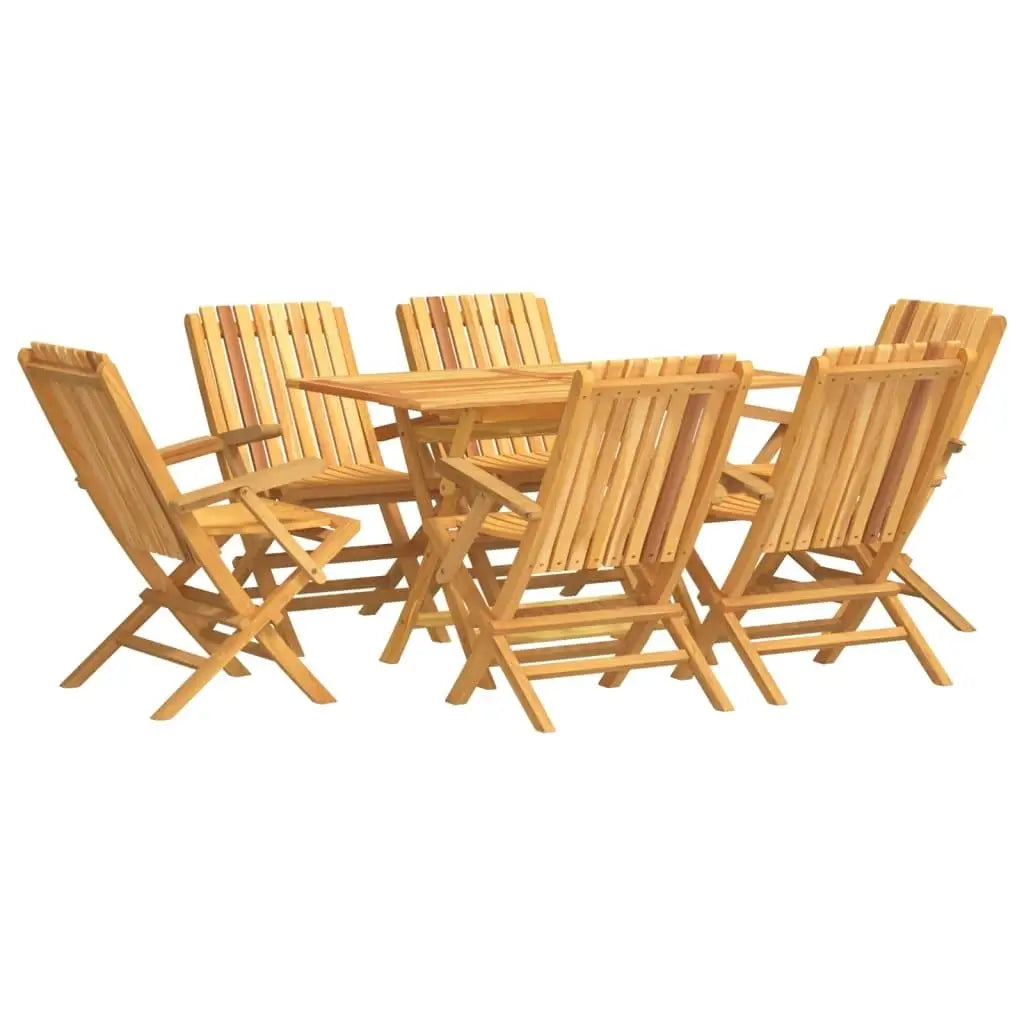 Natural Teak Solid Wood Foldable Garden Dining Set