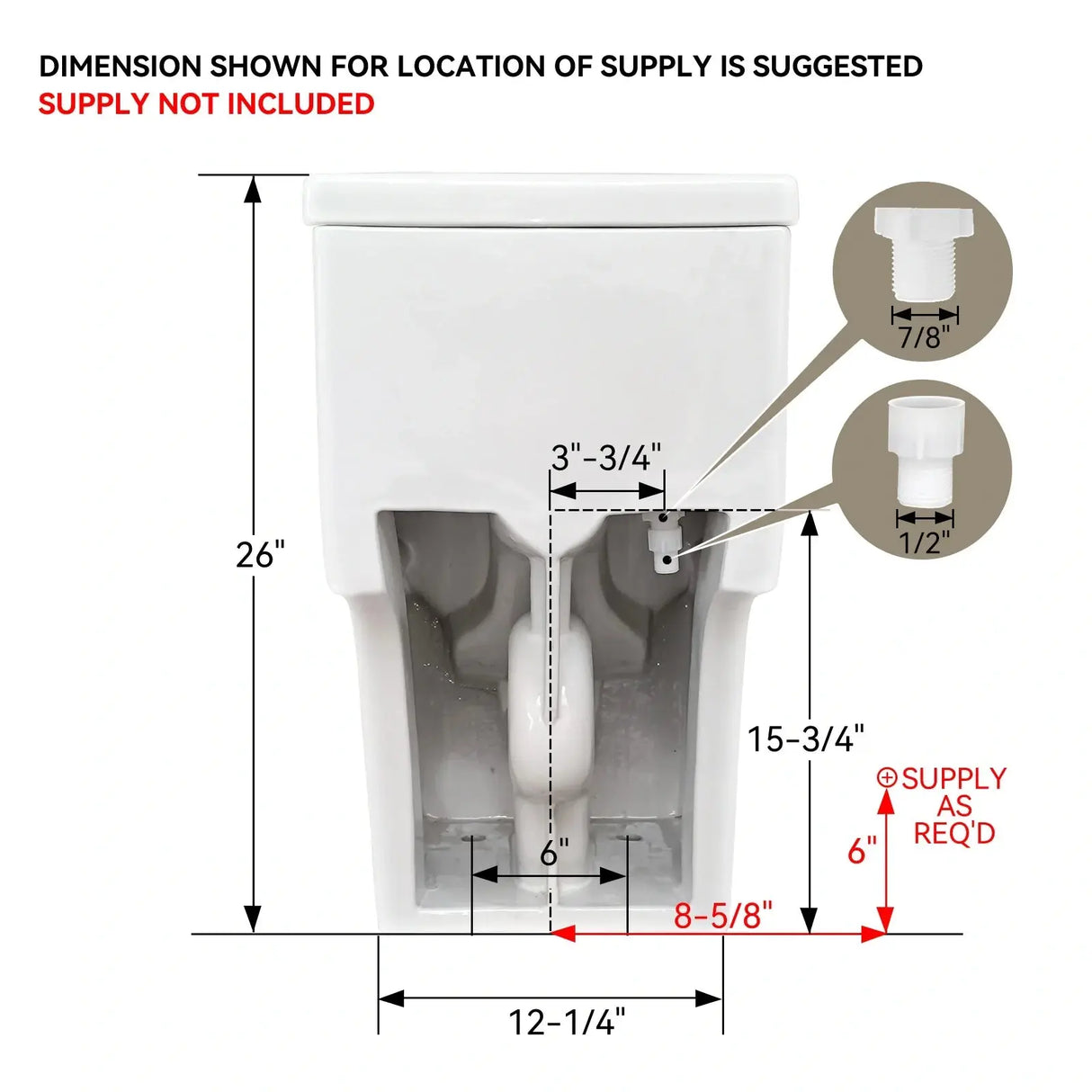 HOROW T0338WM Matte White One-Piece Toilet with Chair Height Seat