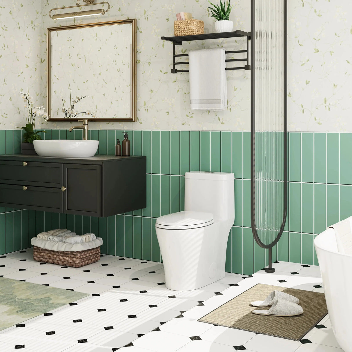 TOP Rated HOROW T0338W One Piece Toilet with Dual Flush