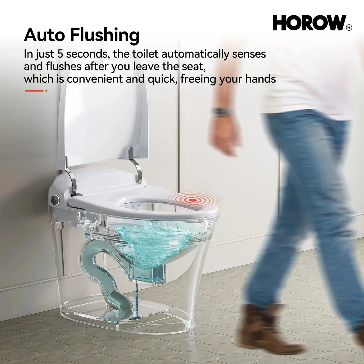 High Quality HOROW T10 Tankless Smart Toilet with Dual Flush and Cold Wash