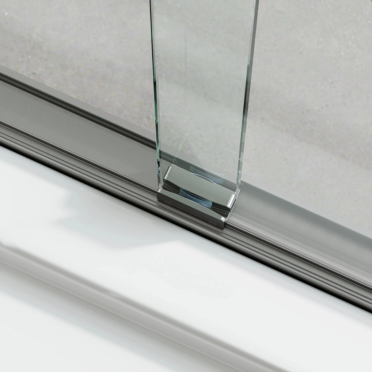 60 Inch Double Sliding Shower Door with Thick Aluminum Frame Model BE6072-BN