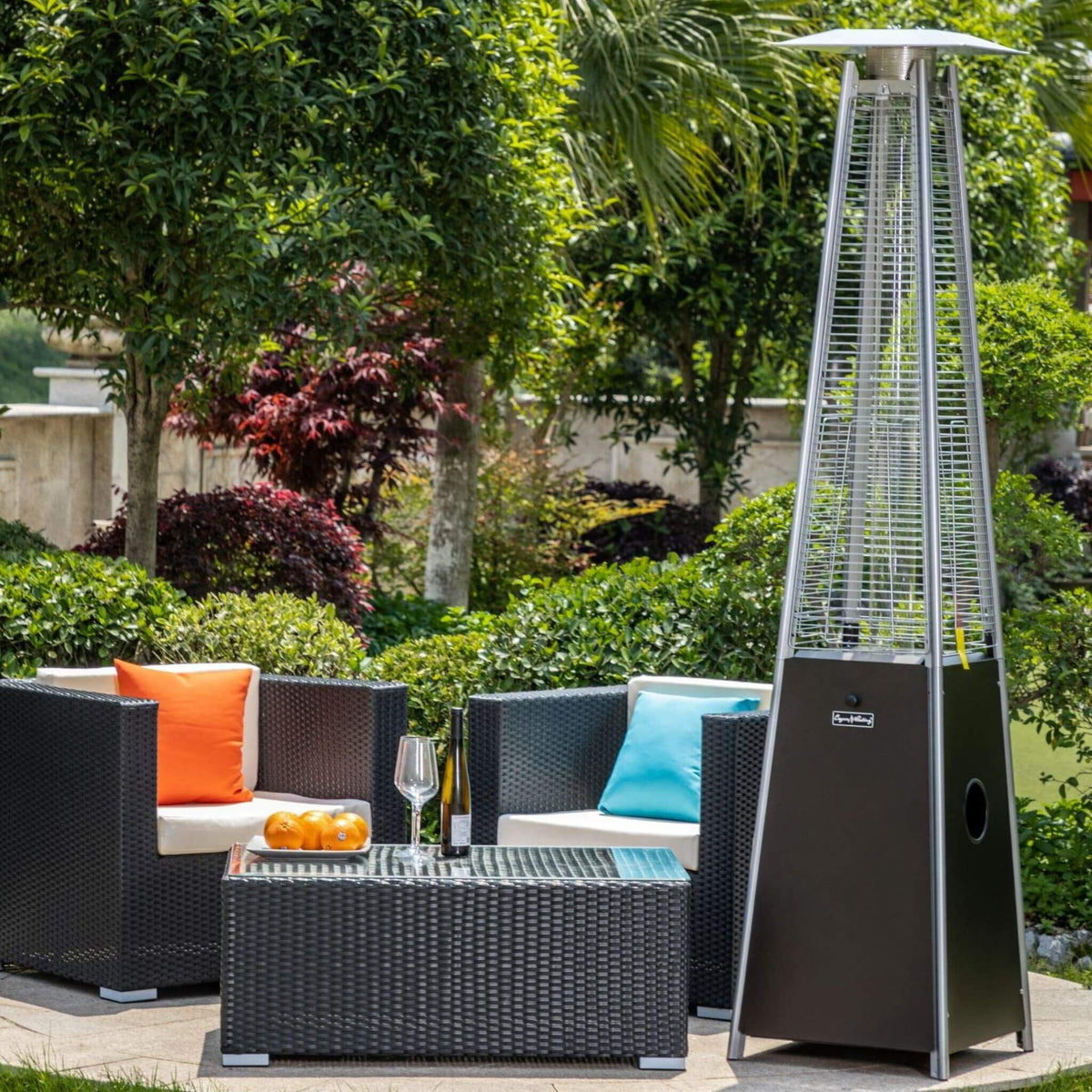 Legacy Heating Commercial Bronze Quartz Glass Tube Patio Outdoor Propane Heater For Backyards, Decks And Restaurants