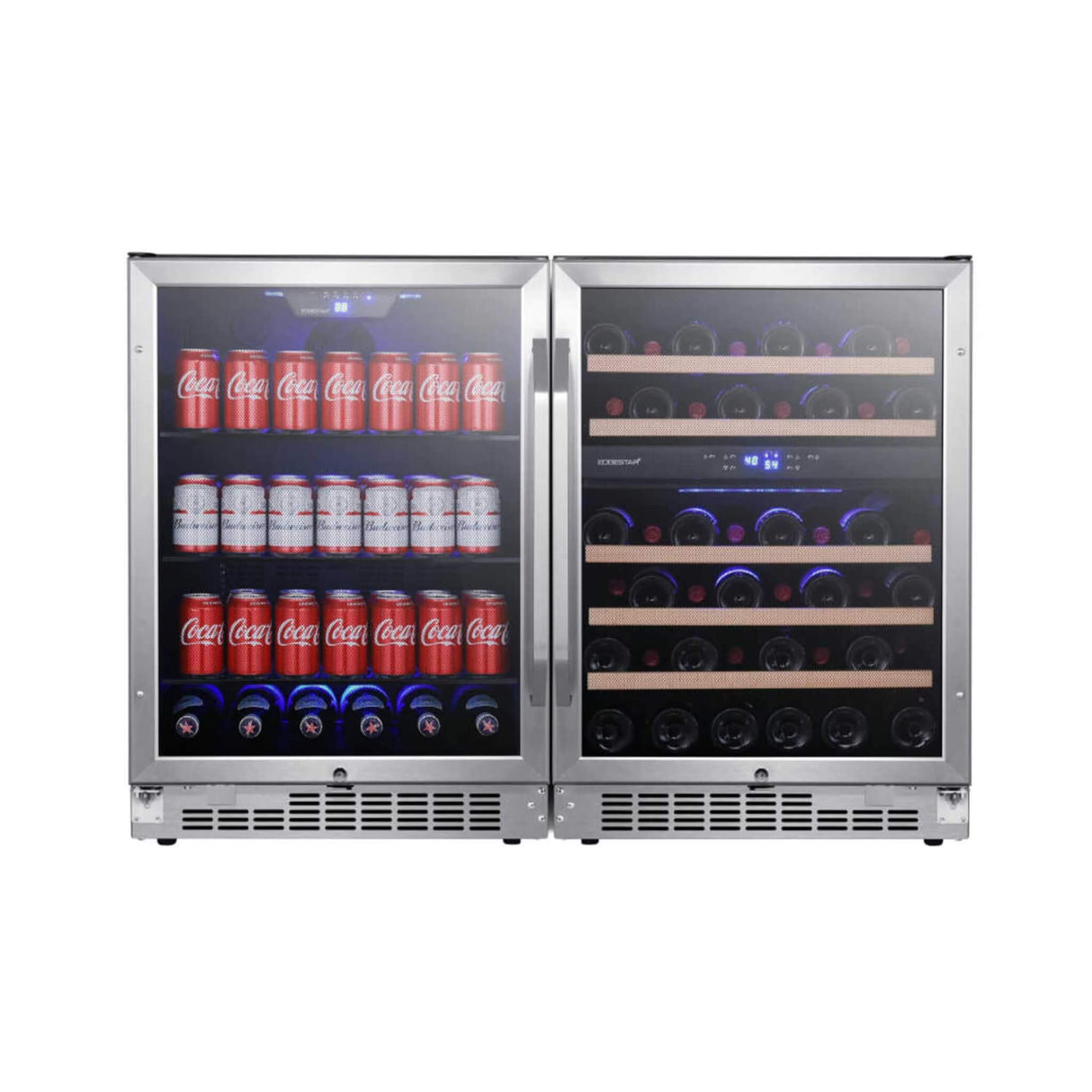 Edgestar 48-Inch Built-In Side-by-Side Wine & Beverage Center With 142 Can And 46 Bottle Capacity