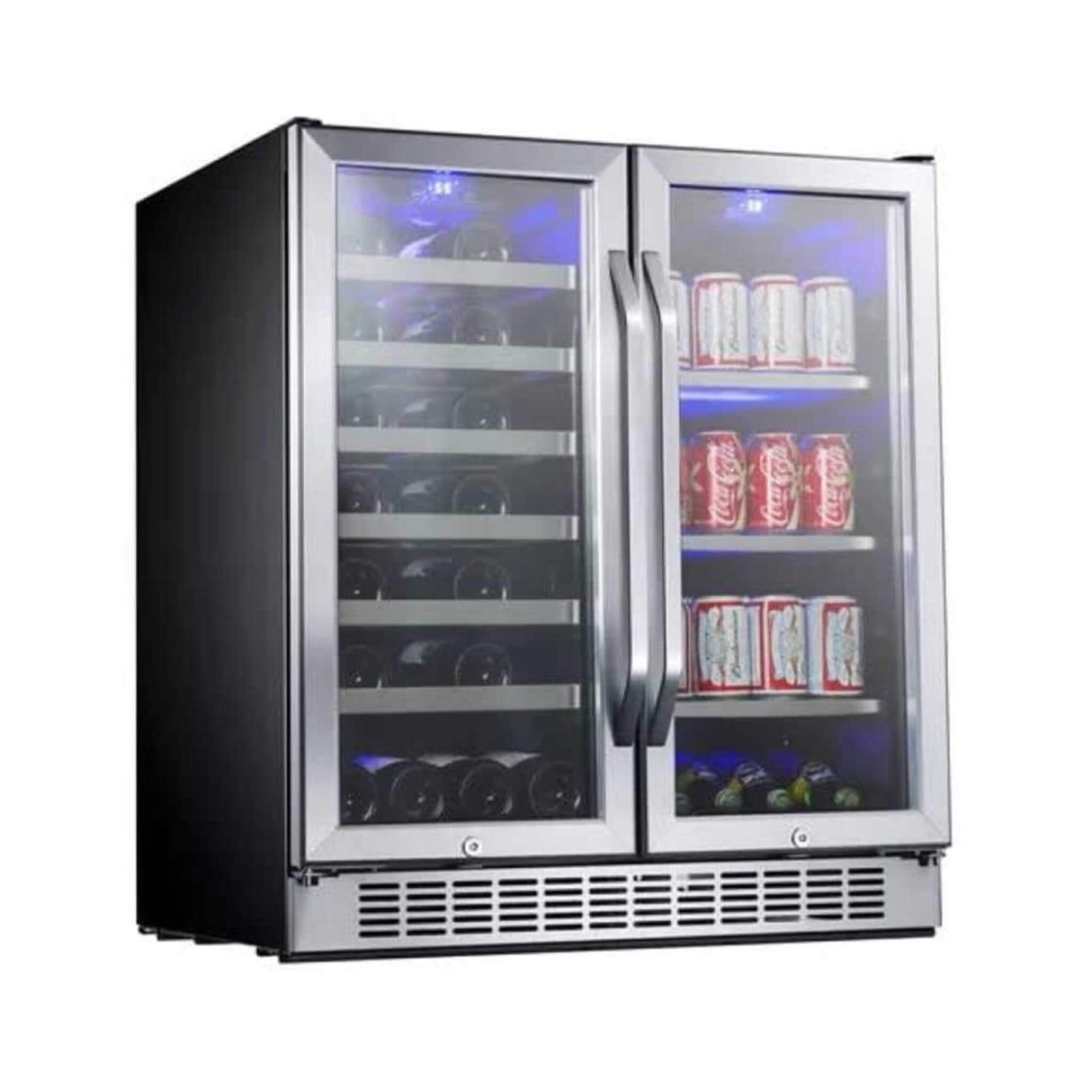 Edgestar 30-Inch Wide 28 Bottle Built In Dual Zone Beverage Center With 86 Can Capacity