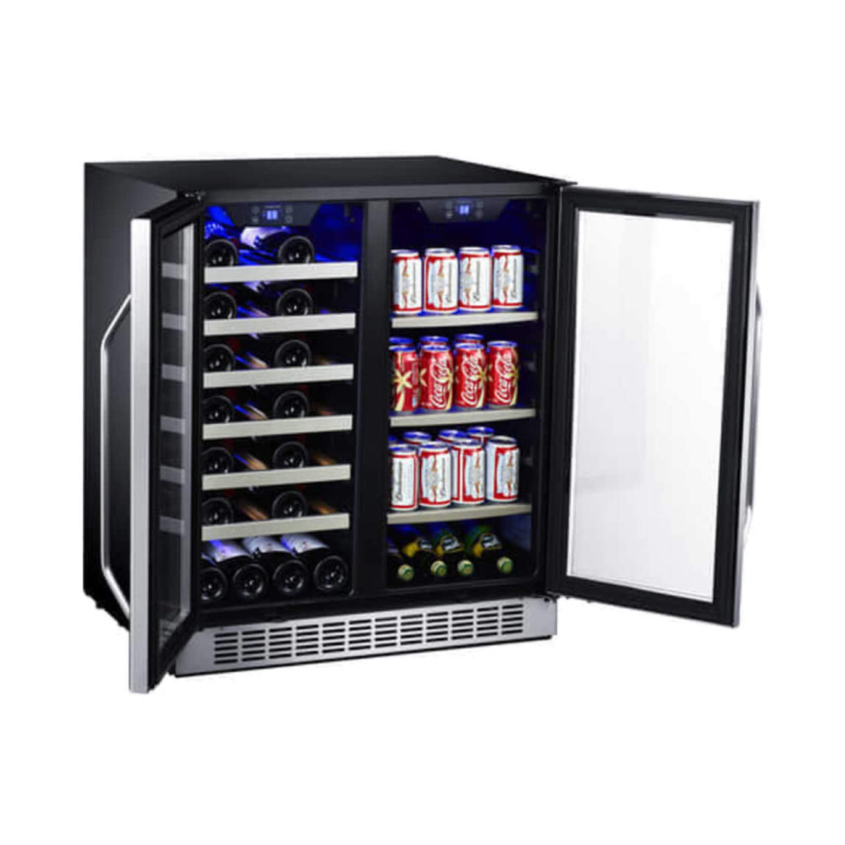 Edgestar 30-Inch Wide 28 Bottle Built In Dual Zone Beverage Center With 86 Can Capacity