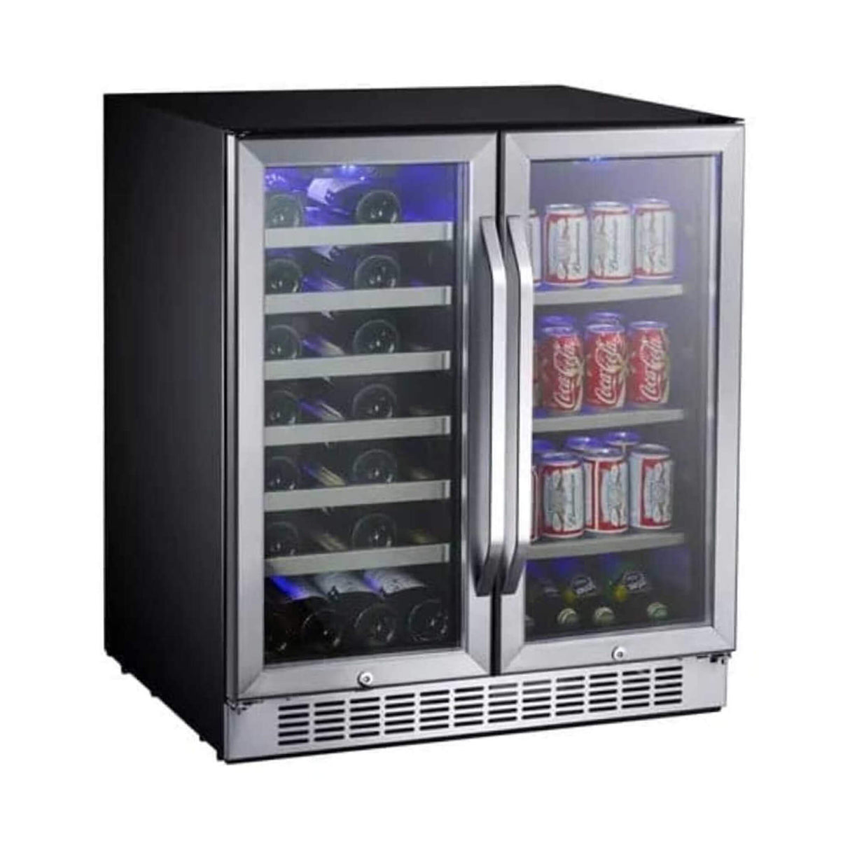 Edgestar 30-Inch Wide 28 Bottle Built In Dual Zone Beverage Center With 86 Can Capacity