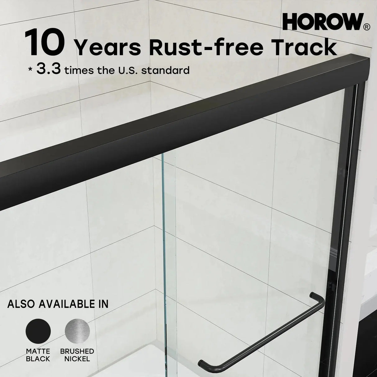 60 Inch Matte Black Bathtub Shower Door – BE6060-MB with Anti-Jumping Glass