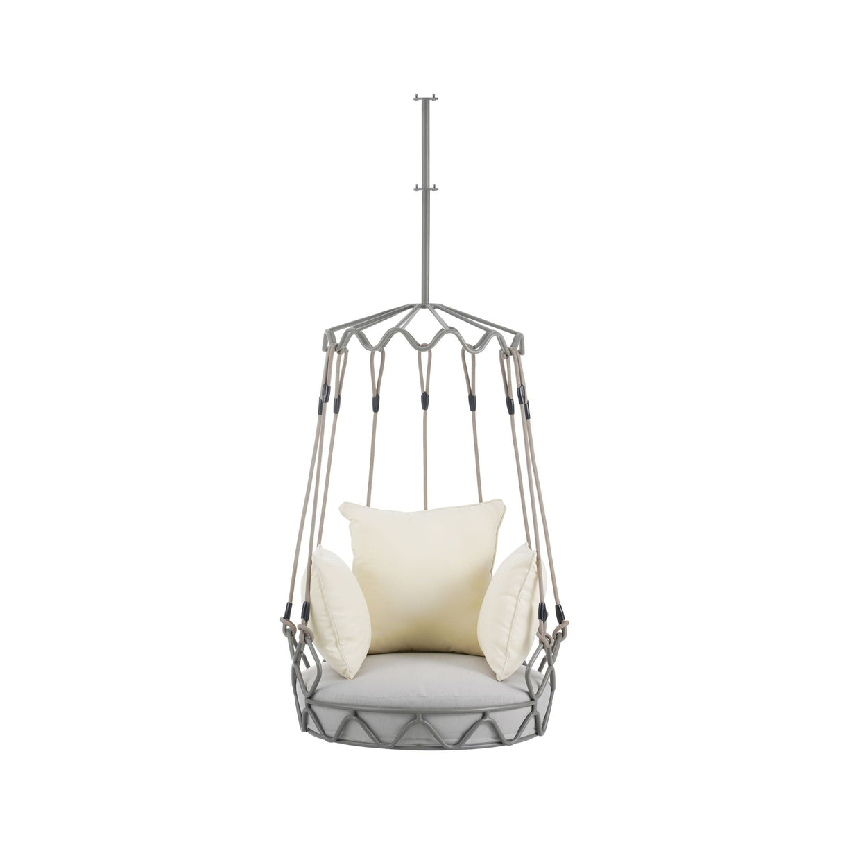 Alora Luxury Outdoor Hanging Basket Porch Swing Chair With UV Resistant Cushions (SAK95678)