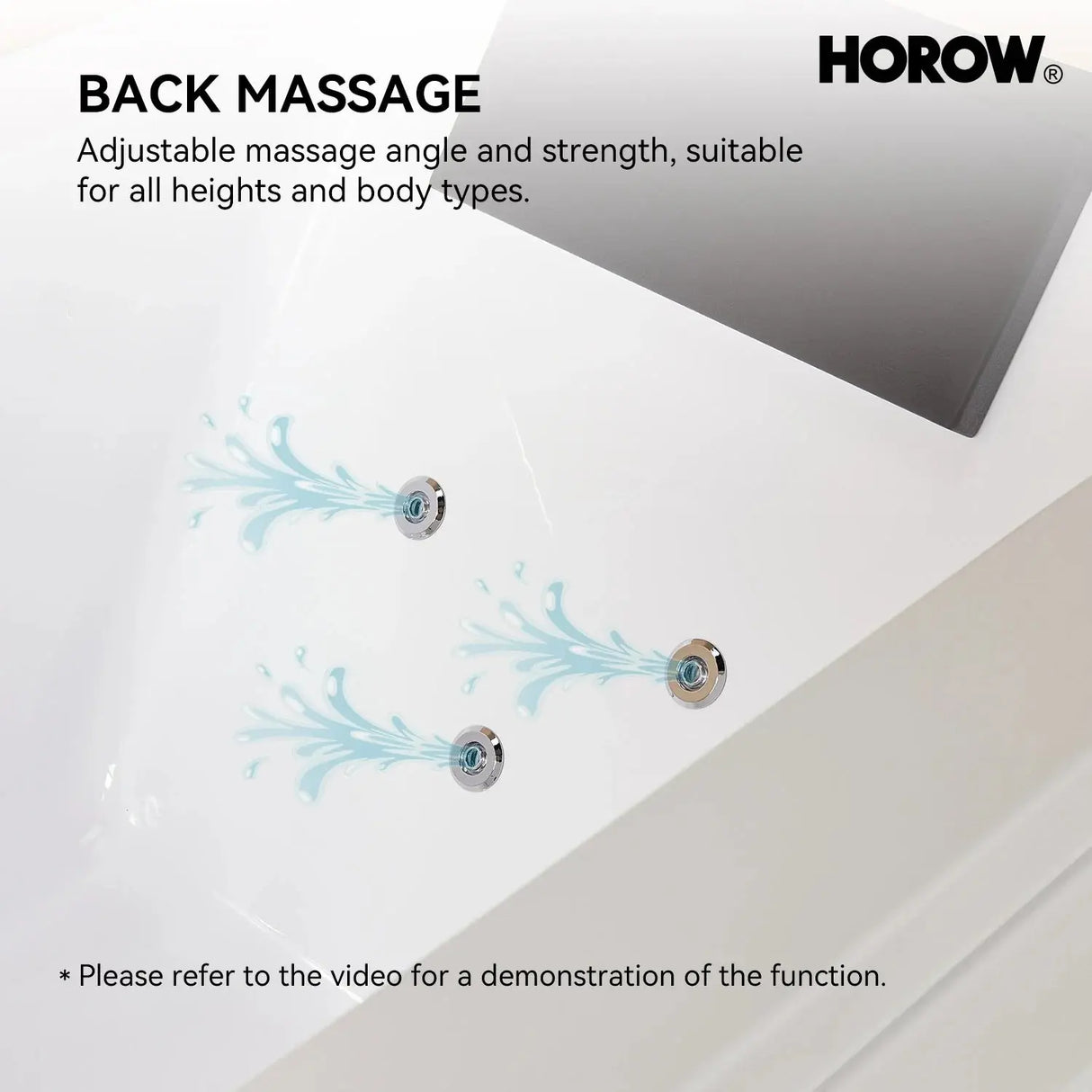 59 Inch Whirlpool Bathtub with Light and Shower Head Model M59-L