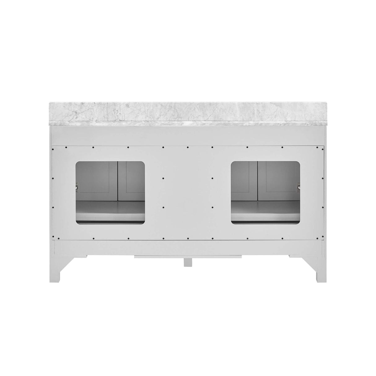 Nuvia Premium 60-Inch Freestanding Double Sink Bathroom Vanity With Carrara Marble Top (SAK51829)