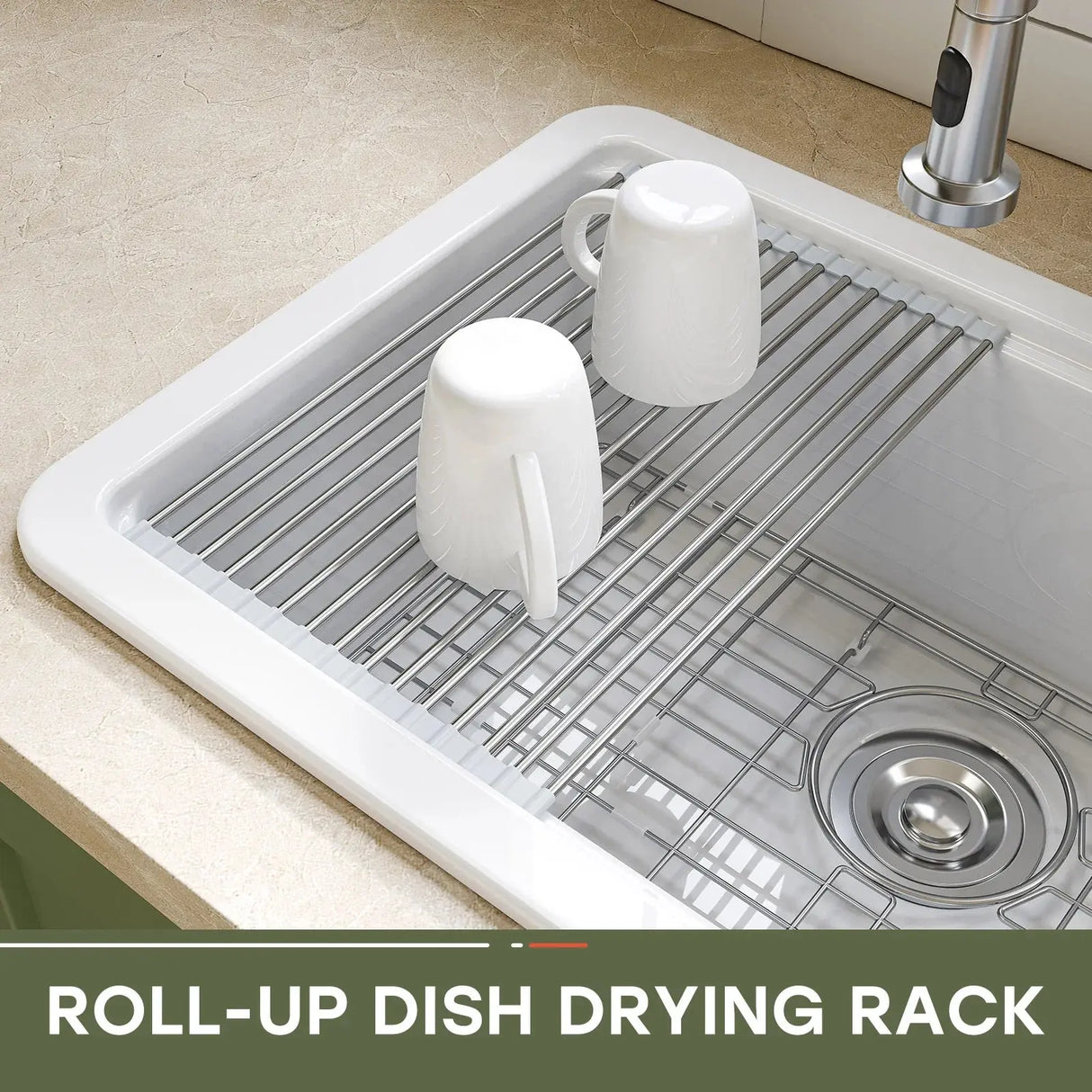 F01R-S3019W1-L 30 Inch Top Mount Kitchen Sink with Drainboard – Creamic Single Bowl