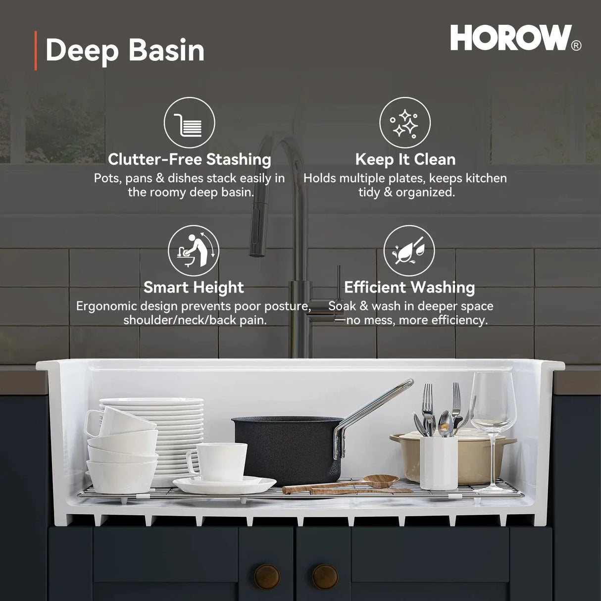 F01R-S3319W1-L 33 Inch Ceramic Overmount Kitchen Sink – Durable & Stylish Design