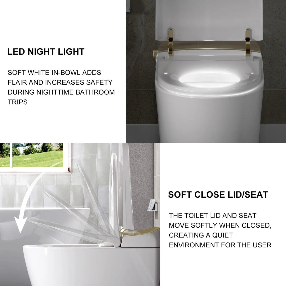 Best Quality HOROW T03 Smart Toilet with Golden Button for 12 Inch Rough In